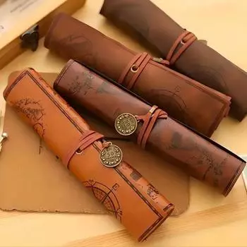 1 шт. креативная карта сокровищ ретро холст ПУ большая емкость рулон карандашей рулонная упаковка карандашей рулонная штора 1