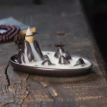 1 шт., креативная керамическая курильница с обратным потоком, держатель для благовоний в виде водопада, дзен-курильница для домашнего декора без благовоний