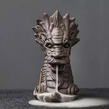 1 шт. Креативная курильница с функцией обратного потока Lucky Feng Shui Chinese Loong для украшения дома (Без благовоний)