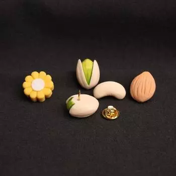 1 шт., креативная милая мини-семена дыни, фисташки, орехи кешью, смоляная брошь, детская одежда, обувь, сумка, рюкзак, аксессуары для декора своими руками