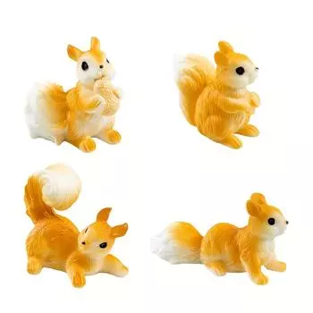 1 шт., креативная милая реалистичная маленькая белка, белка с большим хвостом, резвящаяся белка, украшения ручной работы из смолы. Tail Up коричневый