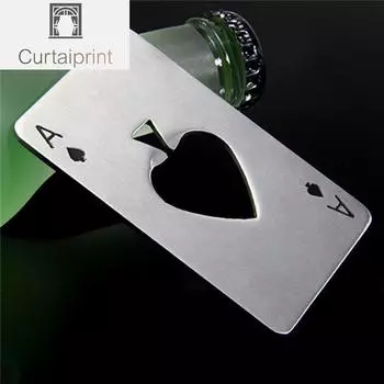 1 шт. креативная открывалка для бутылок в форме покера, нержавеющая сталь, размер кредитной карты, бар, ресторан, пиво, металлический инструмент для открытия, подарок серебряный