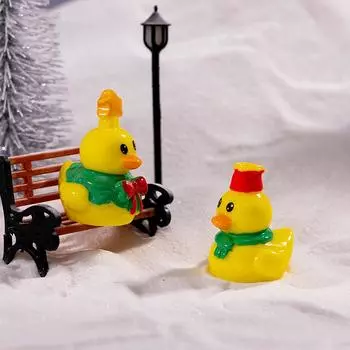 1 шт. креативная рождественская уточка, кукла из смолы, ручная работа, сделай сам, рождественские украшения, микроландшафтные аксессуары, настольное украшение