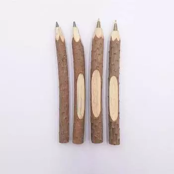 1 шт. креативная шариковая ручка Natural Log Color Branch Shell, оригинальный экологический стиль, сосновый карандаш, 1,0 мм, ручка, подарок учителю и ученику 13CM ballpoint pen чёрный