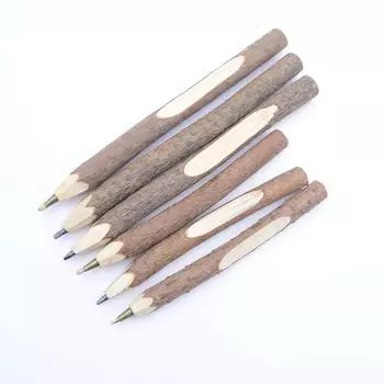 1 шт. креативная шариковая ручка Natural Log Color Branch Shell, оригинальный экологический стиль, сосновый карандаш, 1,0 мм, ручка, подарок учителю и ученику 13CM ballpoint pen чёрный