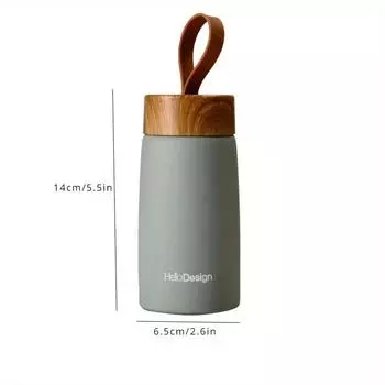 1 шт., креативная термокружка из нержавеющей стали 304 с текстурой под дерево, креативная вакуумная кружка для воды, симпатичная мини-чашка для большого живота about 280mL