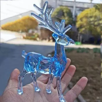 1 шт. креативные хрустальные украшения с оленями, элегантные фигурки с имитацией лося, простые акриловые украшения с животными