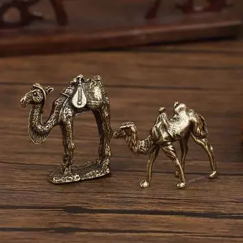 1 шт. креативные медные украшения в виде верблюда, статуэтка верблюда, настольные чайные изделия для животных, подарки для офиса, спальни, столовой, украшения M