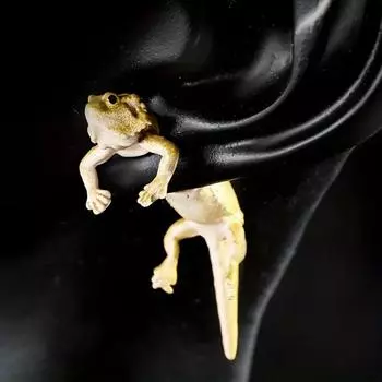 1 шт., креативные модные серьги-гвоздики с изображением ящерицы-праздничные серьги для мужчин, ювелирные аксессуары жёлтый