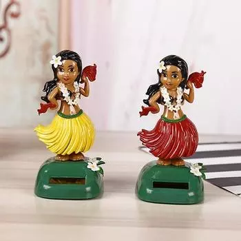 1 шт., креативные солнечные качающиеся гавайские куклы для девочек, украшения для автомобиля, хула, качающиеся мультяшные автомобильные украшения для девочек