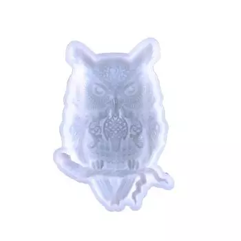 1 шт. Креативные совиные украшения Эпоксидная смола Форма DIY Настенные подвески Настольные украшения Силиконовая форма совы Домашний декор белый
