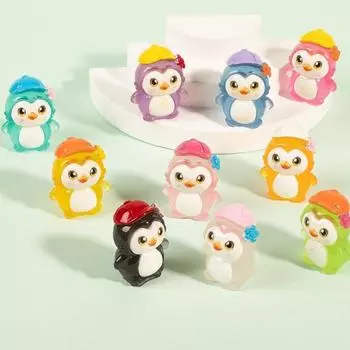 1 шт. креативные светящиеся миниатюрные фигурки пингвинов, милые украшения для дома своими руками, мультяшные пингвины, настольные маленькие украшения, подарки