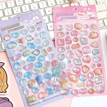 1 шт. Креативные животные мультфильм 3D рельефные наклейки скрапбукинг дневник своими руками канцелярские наклейки декор милые эстетические наклейки