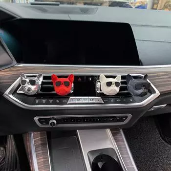 1 шт. креативный автомобильный парфюм-освежитель воздуха Bulldog, автомобильный ароматизатор, зажим для ароматизатора воздуха в автомобильное дефлекторное отверстие, автомобильные аксессуары чёрный