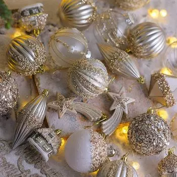 1 шт. креативный блестящий визуальный эффект пятиконечная звезда пенопластовый шар кулон на рождественскую елку блестки дизайн рождественской елки подвесное украшение A3