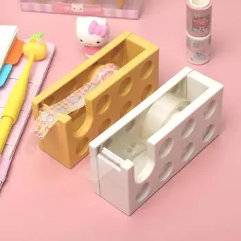 1 шт. Креативный диспенсер для скотча Kawaii, база для резака, укладка для студенческого офиса, канцелярские принадлежности в подарок жёлтый