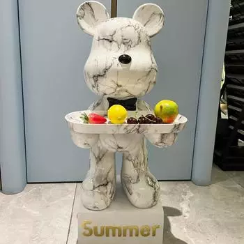 1 шт. креативный домашний красочный жестокий медведь, украшение из смолы, ремесленное украшение, украшение для гостиной, входной поднос, простое украшение S разноцветный