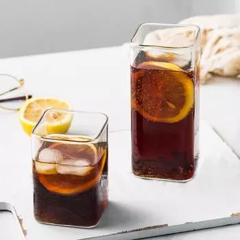 1 шт. креативный квадратный стеклянный прозрачный стакан для холодных напитков большой емкости, стакан для кофе со льдом, молока, чая, красного вина, кофейная чашка other