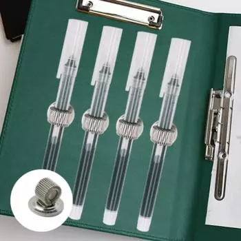 1 шт., креативный металлический пружинный зажим для фиксации ручки с защитой от потери, автоматическая регулировка герметичности, пружинное кольцо для ручки для подписи, аксессуары для офисного буфера обмена серебряный