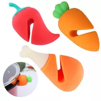 1 шт., креативный милый маленький перец, морковь, куриная ножка, моделирование крышки горшка, силиконовый Непроливаемый кухонный практичный забавный гаджет