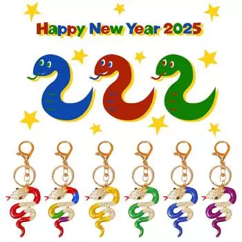 1 шт. креативный милый змея стразы эмаль брелок пара украшение подвеска ювелирные изделия I2P9 colourful-One size