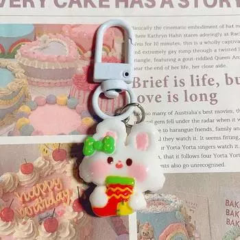 1 шт. креативный мультяшный рождественский брелок для ключей с изображением животных, сумка, автомобильная подвеска, аксессуары для самостоятельного изготовления, небольшие подарки, рождественские украшения