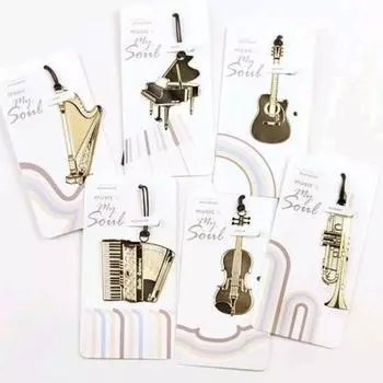 1 шт., креативный музыкальный инструмент, металлическая закладка, книжная отметка, учитель, детский студенческий подарок, канцелярские принадлежности