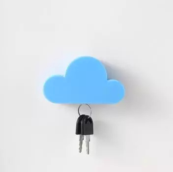 1 шт. Креативный облачный брелок-крючок, магнитный держатель для ключей, наклейка для настенного крепления, прочное устройство для защиты от потери ключей 1PCS синий
