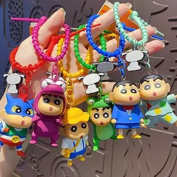 1 шт. креативный подлинный брелок для ключей Shin-Chan из цветного карандаша, милый мультяшный аниме-кукольный кулон, сумка, небольшой подарочный декоративный аксессуар