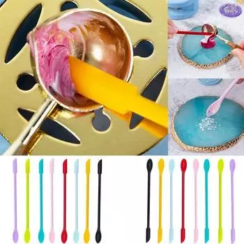 1 шт. креативный силиконовый мини-маленький набор заостренных скребков, расширенный скребок для бутылочек для макияжа, двойной скребок для варенья, скребок для ложки, скребок красный