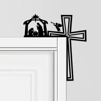 1 шт. Креативный силуэт, металлический декор - украсьте дверные углы и рамы, художественное настенное украшение для стильного штриха светло-серый