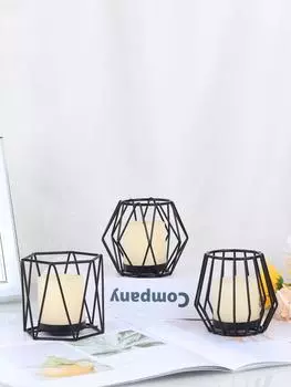 1 шт. креативный скандинавский железный геометрический подсвечник для украшения интерьера подсвечник для ароматерапии романтическое украшение стола 033&1pc