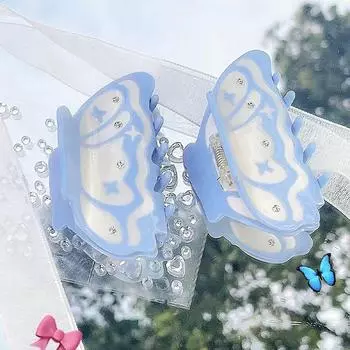 1 шт. кремово-бежевая мечтательная трехмерная наклейка-бабочка, бриллиантовая уксусная заколка для волос