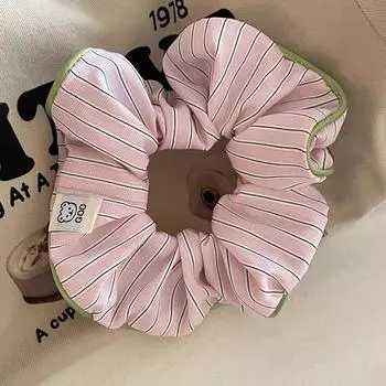 1 шт. Кремовый контрастный кольцо для волос в виде толстой кишки в стиле INS, высококачественная полосатая повязка для волос с милым плюшевым мишкой, универсальный головной убор
