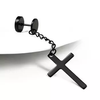 1 шт. крест-гантель для мужчин и женщин, круглый кулон, ювелирные изделия, аксессуары, серьги-гвоздики серебряный