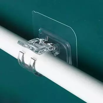 1 шт. Кронштейн-держатель, без гвоздей, настенный зажим, регулируемый зажим для карниза, самоклеящийся зажим, крючок для держателя штор на стену