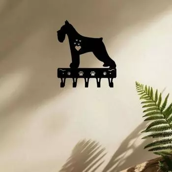 1 шт. крючки для ключей и держатель для ключей в виде миниатюрной собаки шнауцера - металлическая настенная художественная железная поделка настенная вешалка для пальто органайзер для хранения светло-серый