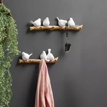 1 шт. крючки для птиц, вешалки для ключей в дверном проеме, настенный декор, домашние крючки для дверных проемов Three birds