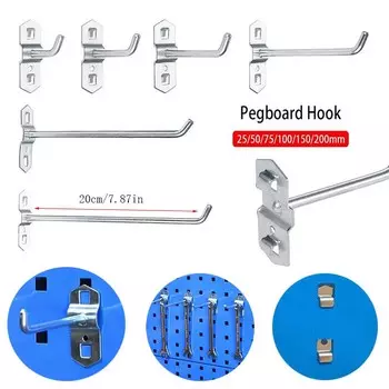 1 шт. Крючок для доски с отверстием, стальная наклонная вешалка, магазинная полка, скобяные изделия, молоток/плоскогубцы, настенное крепление, стеллаж для хранения, гаражный крючок для перфорированной доски 25mm