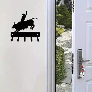 1 шт. Крючок для ключей Bull Rider, вешалка для ключей, 6 дюймов в ширину, фирменный металлический настенный крючок, высокое качество, украшение для гостиной, аксессуары для ванной комнаты M бронзовый
