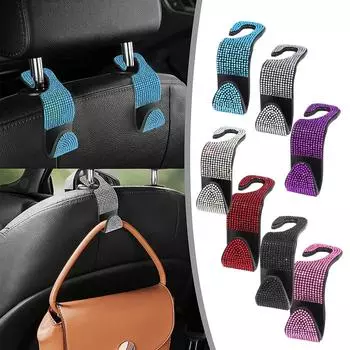 1 шт., крючок для подголовника автомобильного сиденья, крючок для подголовника, автомобильное сиденье, блестящие автомобильные аксессуары со стразами и бриллиантами красный