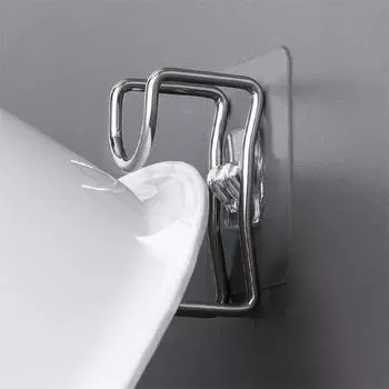 1 шт. крючок для раковины из нержавеющей стали для кухни, ванной, не оставляющий следов, прочный держатель для пасты, многофункциональная полка для хранения железа без проколов