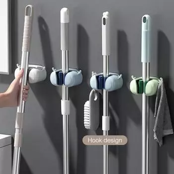 1 шт., крючок для швабры для ванной комнаты, не оставляющий следов серый