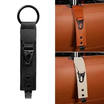 1 шт. крючок для спинки сиденья автомобиля, универсальные крючки для подголовника, портативное хранилище для салона автомобиля, аксессуары из искусственной кожи коричневый