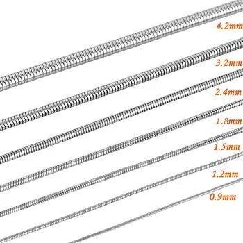 1 шт., круглая цепочка из нержавеющей стали с подвеской в виде змеи, ожерелье для мужчин и женщин, ожерелье, ювелирные изделия 60CM серебряный