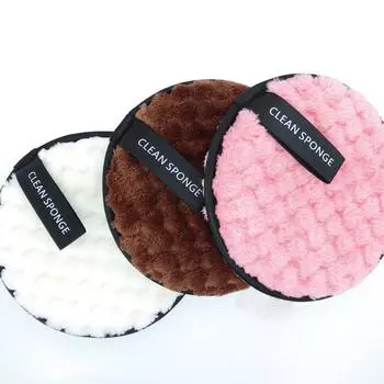1 шт. круглая двухсторонняя губка для снятия макияжа, флаттер для мытья лица, чистящая хлопковая хлопковая многоразовая влажная губка, мягкая натуральная