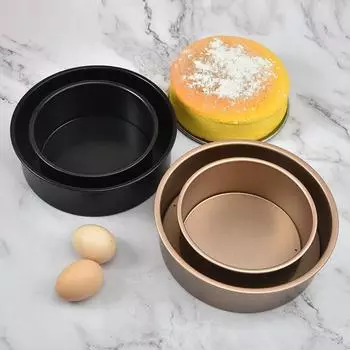 1 шт. круглая форма для торта из углеродистой стали с антипригарным покрытием, бытовая модель с живым дном для мусса, многофункциональные противни для выпечки, кухонные инструменты для выпечки