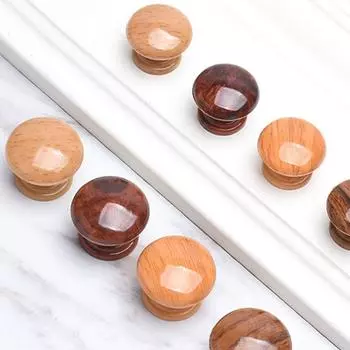 1 шт. Круглая грибовидная дверная ручка для мебели, ручки для шкафа, кухонные ручки, фурнитура из дерева, мини