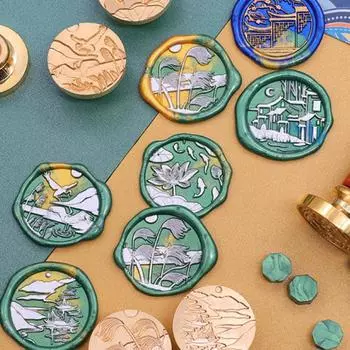 1 шт. круглая латунная печать штамп восковая печать штамп головка для конвертов приглашение на вечеринку скрапбукинг