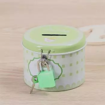 1 шт., круглая милая копилка с замком и ключом, металлический мультяшный подарок на день рождения